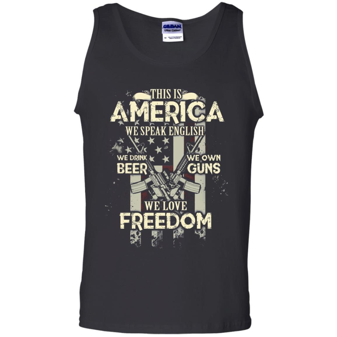 Military T-shirt This Is America We Speak English