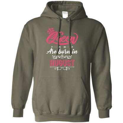 Brithday T-Shirt Queen Are Born In August Military Green
