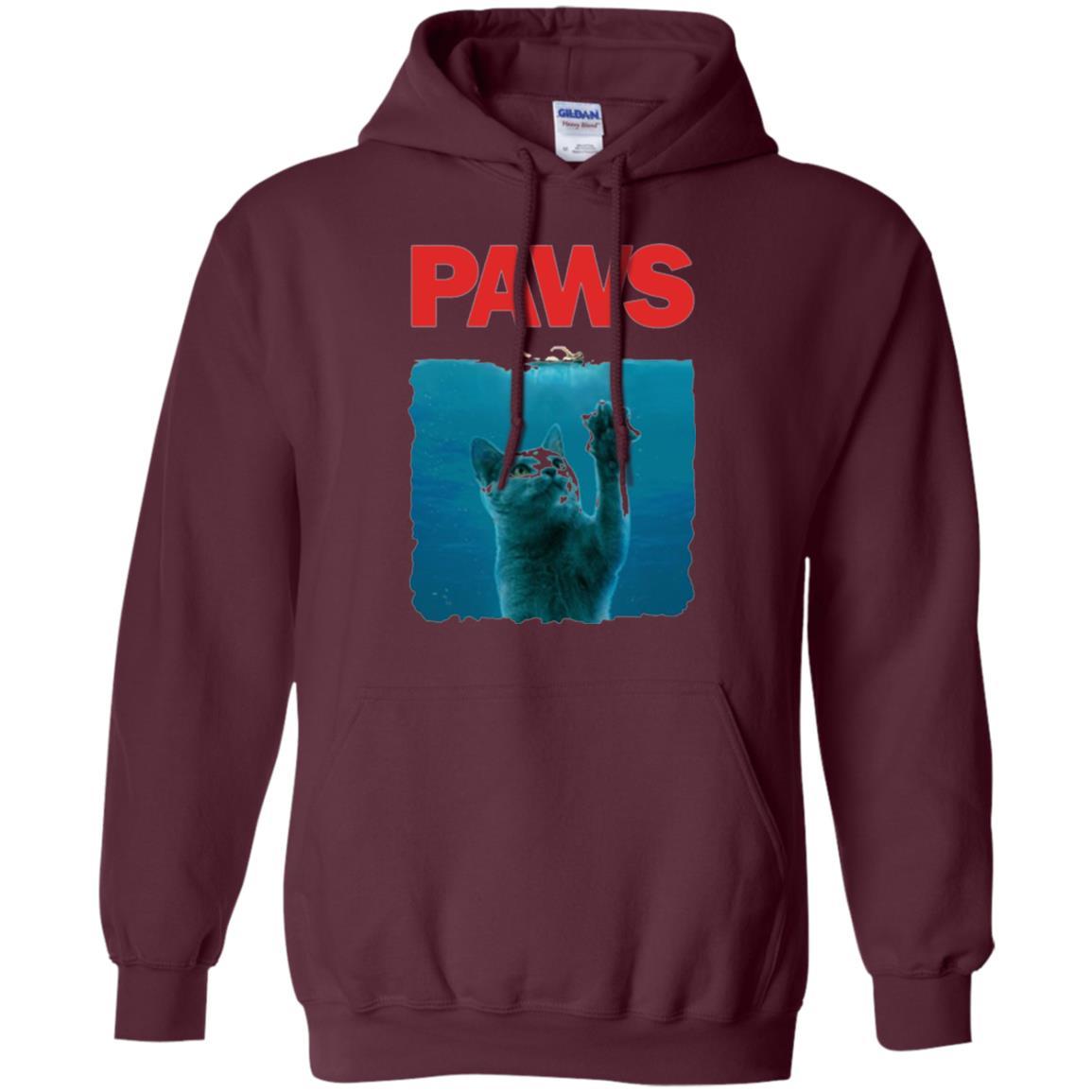 Cat Lover T-shirt Paws Kitten Meow Parody Maroon