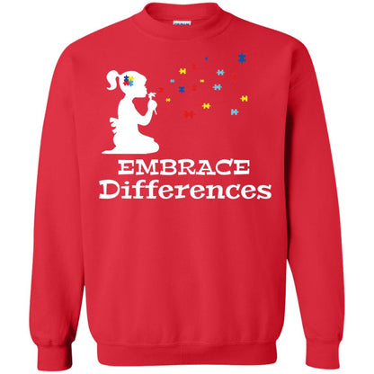 Embrace Differences Autism Awareness T-shirt Red