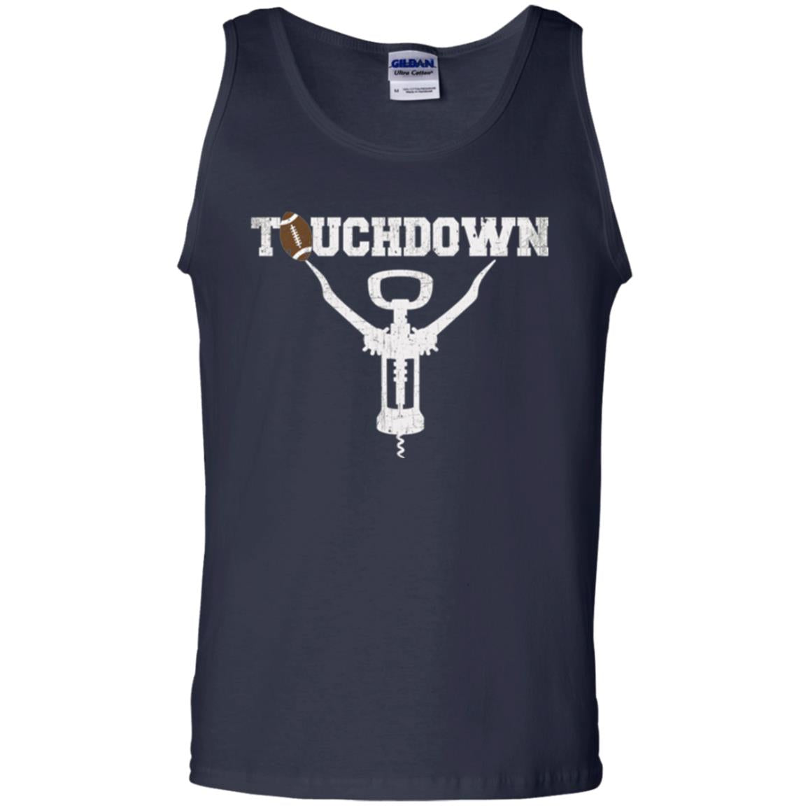 Football T-shirt Touchdown Funny Football Wine Lovers Navy