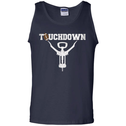 Football T-shirt Touchdown Funny Football Wine Lovers Navy