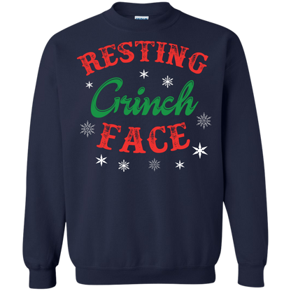 Christmas T-Shirt Resting Grinch Face Navy