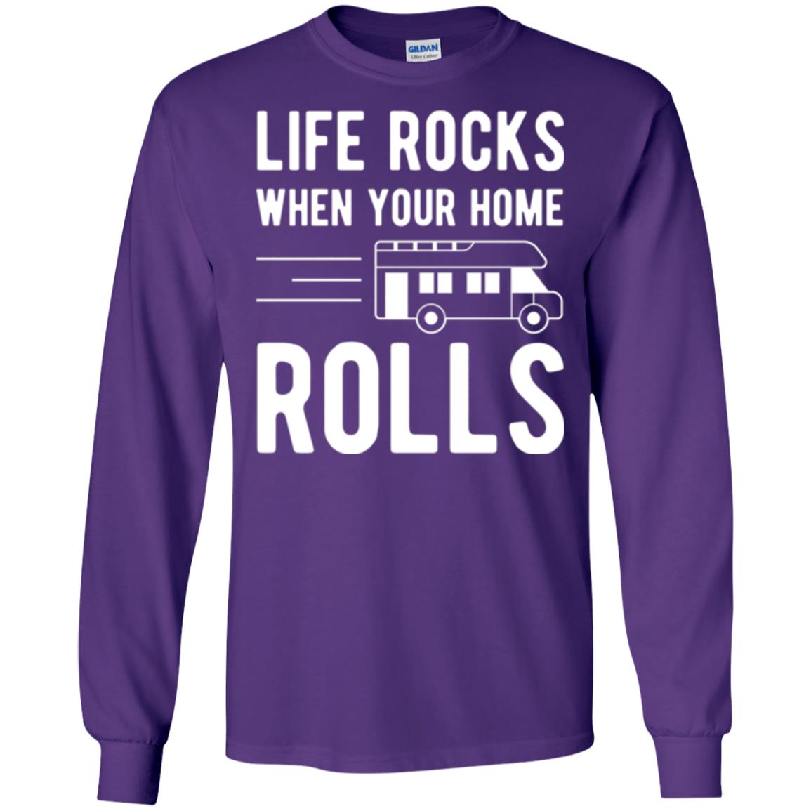 Camper Rv T-shirt Life Rocks When Your Home Roll Purple