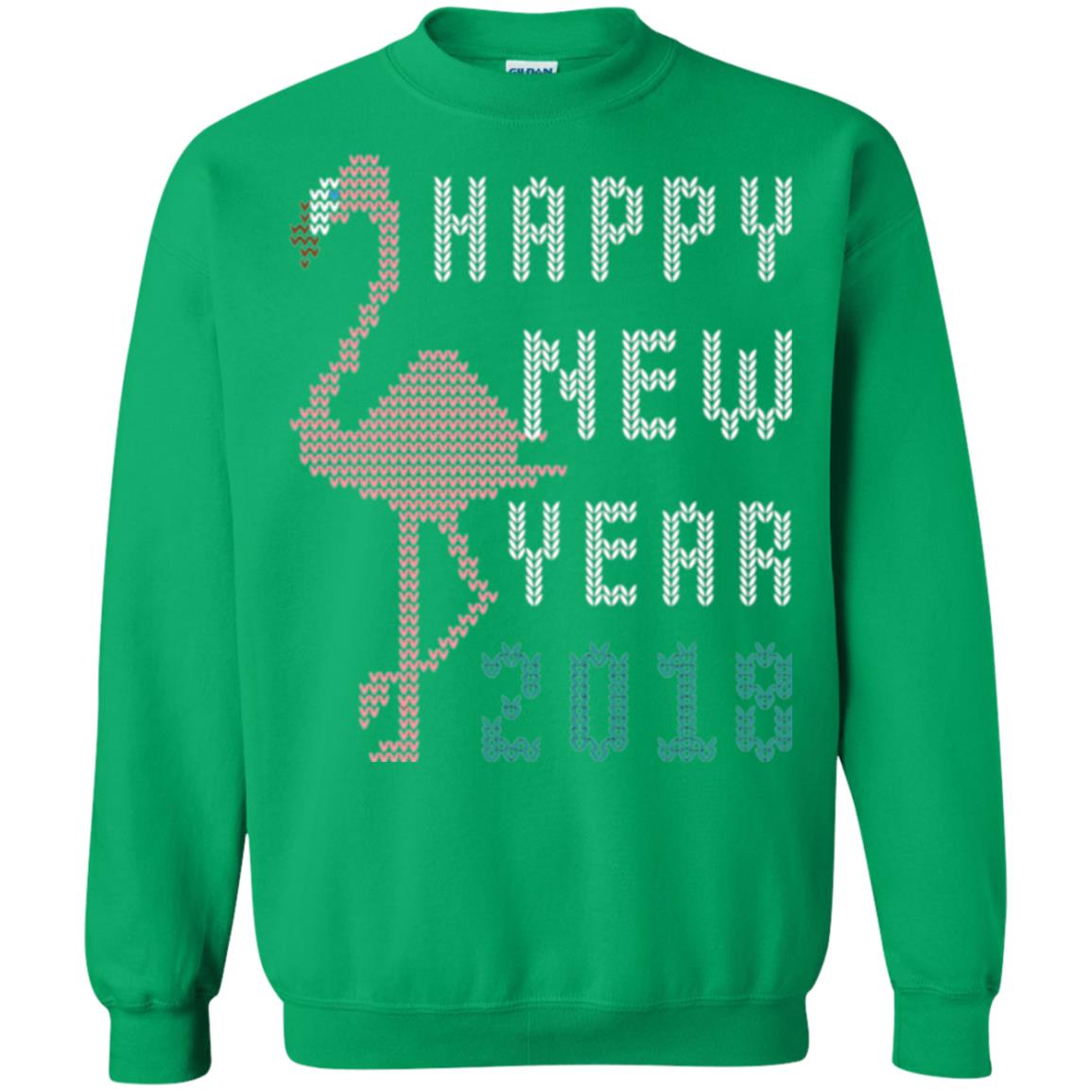 Happy New Year 2018 T-shirt Pink Flamingo Irish Green