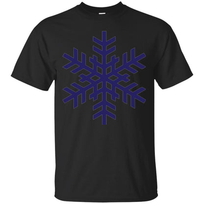 Christmas T-shirt Navy Blue Snowflake T-shirt Black