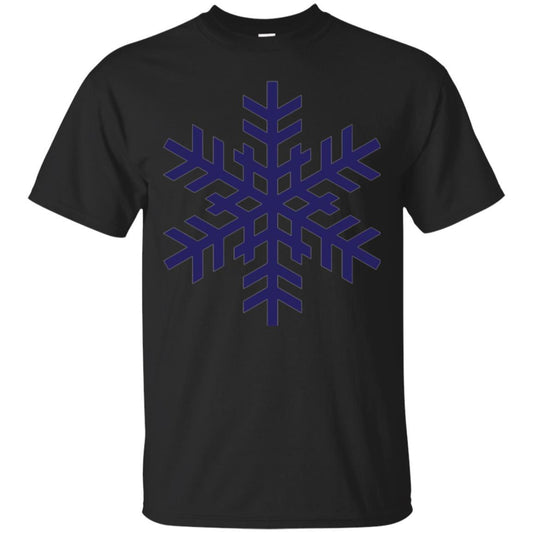 Christmas T-shirt Navy Blue Snowflake T-shirt Black