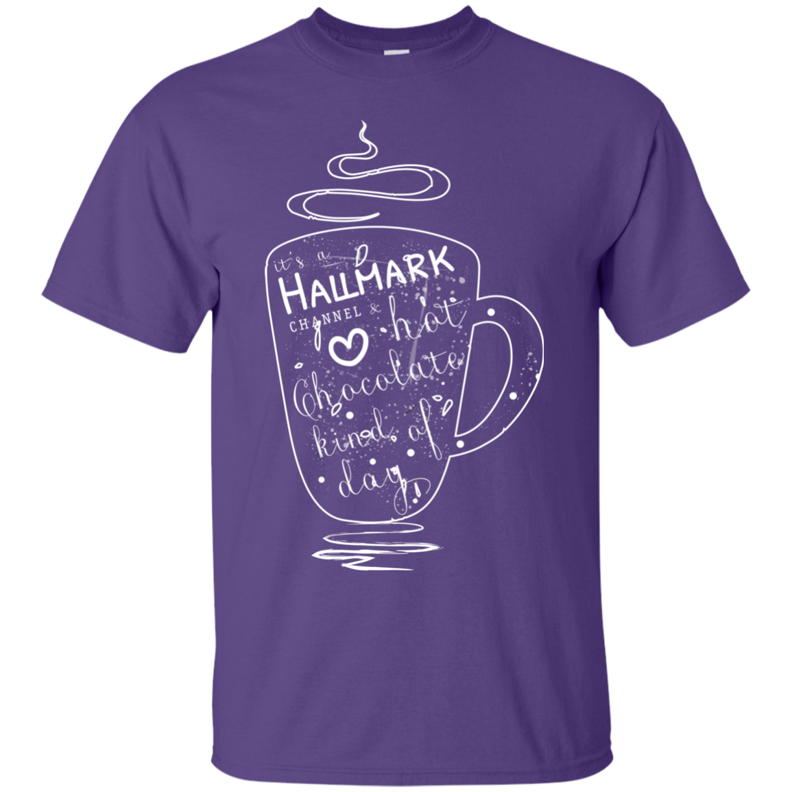 Christmas T-shirt It's A Hallmark Hot Chocolate Kind Of Day Purple