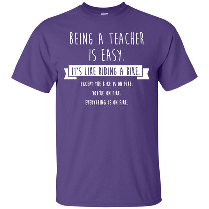 Being A Teacher Is Easy Funny Sarcastic T-shirt Purple