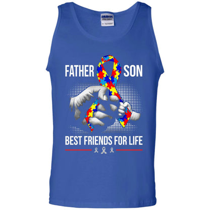 Father And Son Best Friends For Life Autism Awareness T-shirt Royal