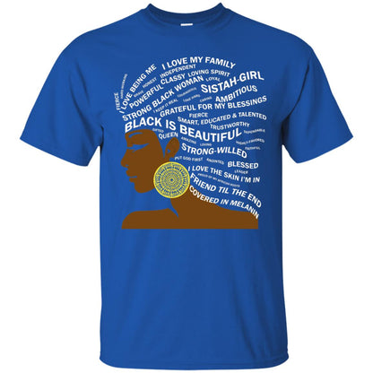 Black Is Beautiful Black History Month Word Art T-shirt Royal
