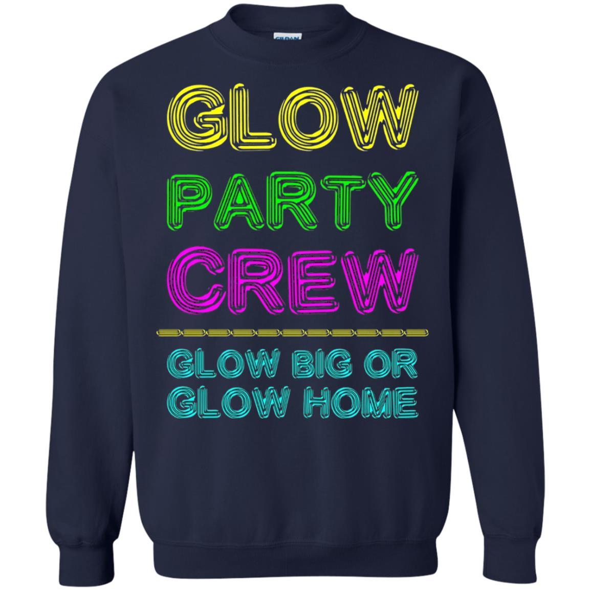 Funny Party T-shirt Glow Party Crew Navy