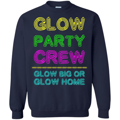 Funny Party T-shirt Glow Party Crew Navy