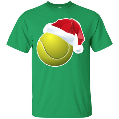 Tennis With Santa Claus Hat X-mas Shirt For Tennis Lovers Irish Green