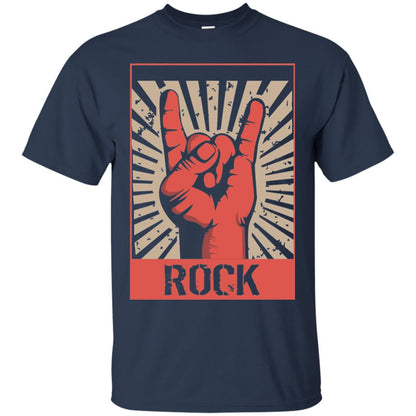 Vintage Rock Concert Band Poster 70s 80s Retro T-shirt Navy