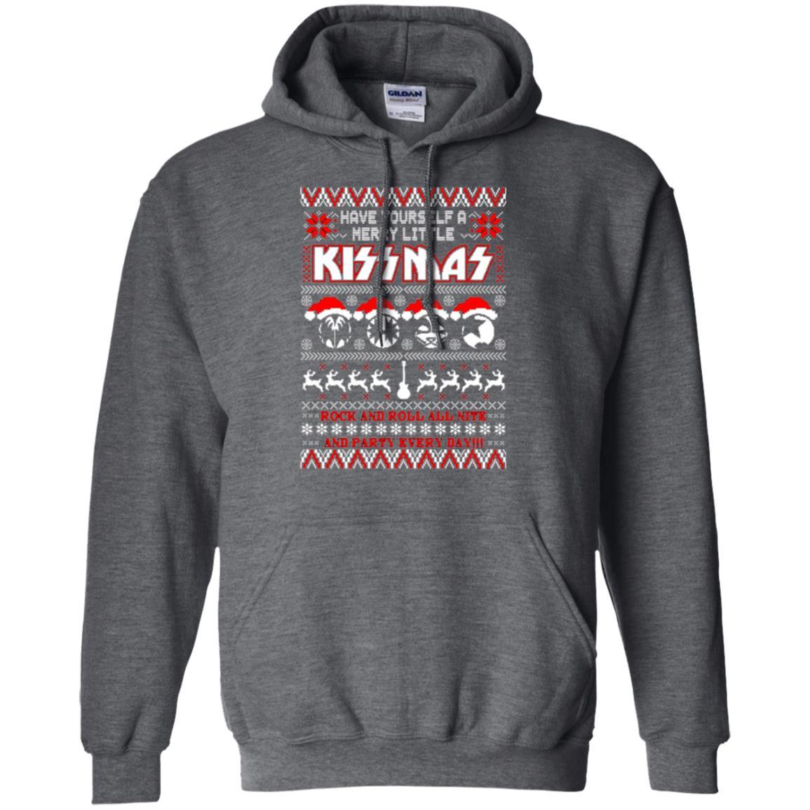 Christmas T-shirt Have Yourself A Merry Little Kissmas Dark Heather