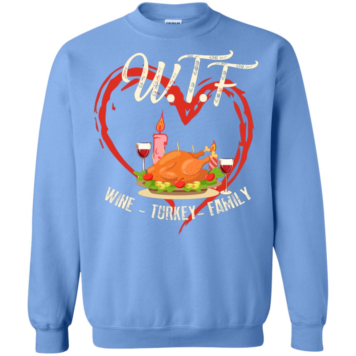 Turkey Wine Family Thanksgiving Drinking Gift Shirt For Family Carolina Blue