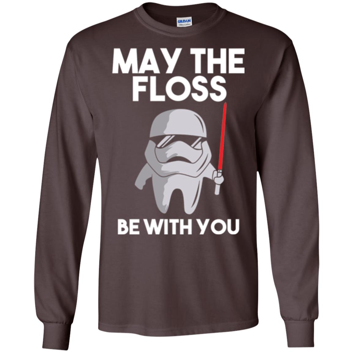 Dentist T-shirt May The Floss Be With You T-shirt Dark Chocolate