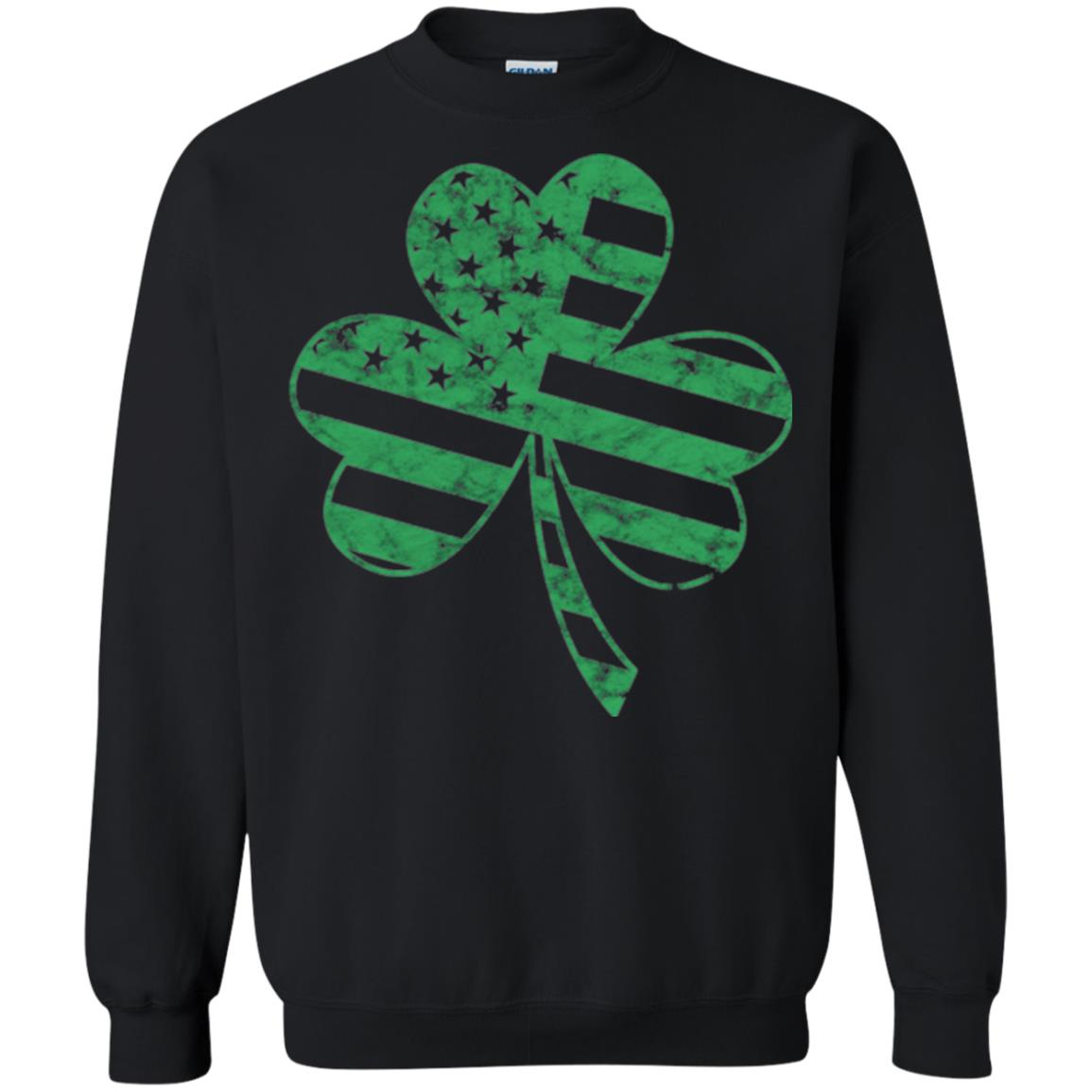 Irish American Flag Shamrock St. Patrick's Day T-shirt Black