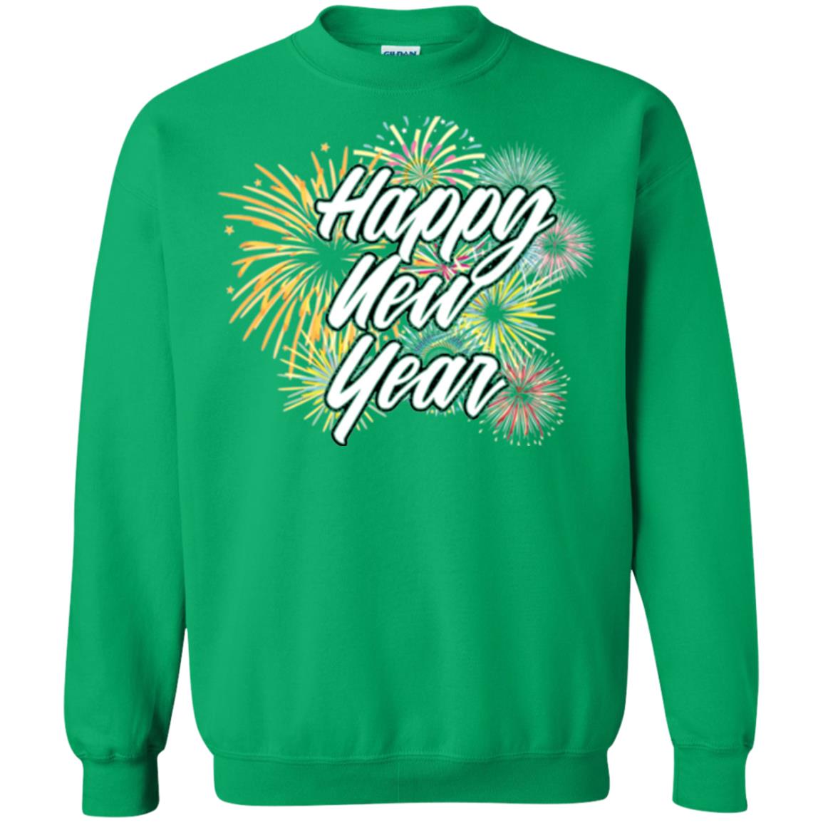 Happy New Year T-shirt Fireworks Irish Green