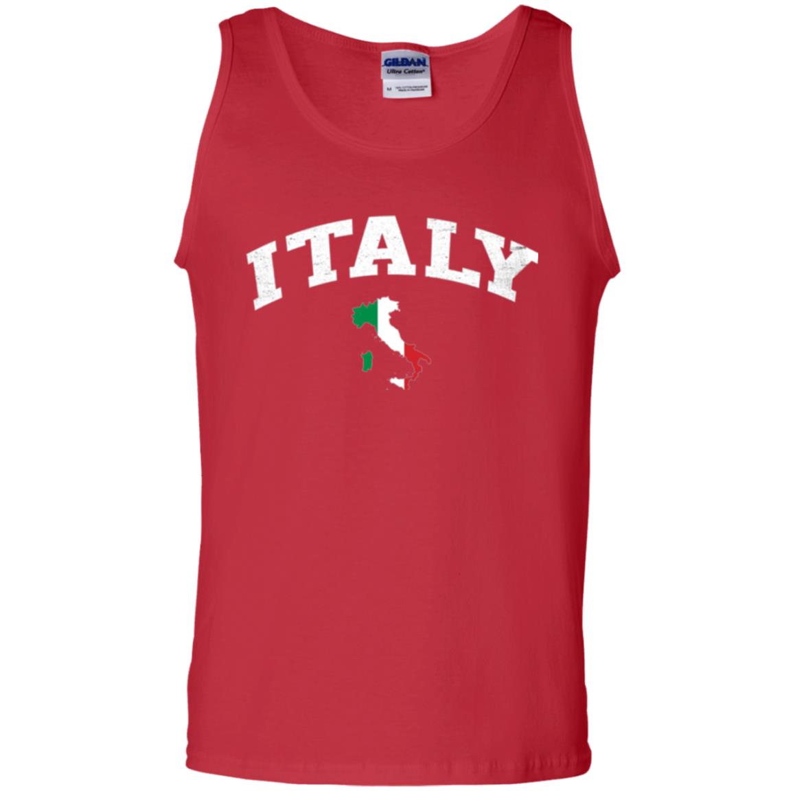 Italy T-shirt Flag Map Red