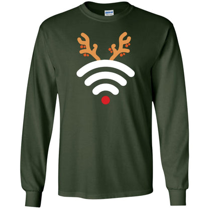 Wifi Signal Symbol Icon Reindeer X-mas Gift Shirt Forest Green