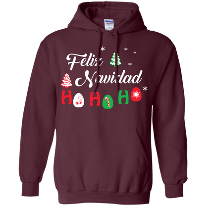Chirstmas T-Shirt Feliz Navidad Ho Ho Ho Maroon