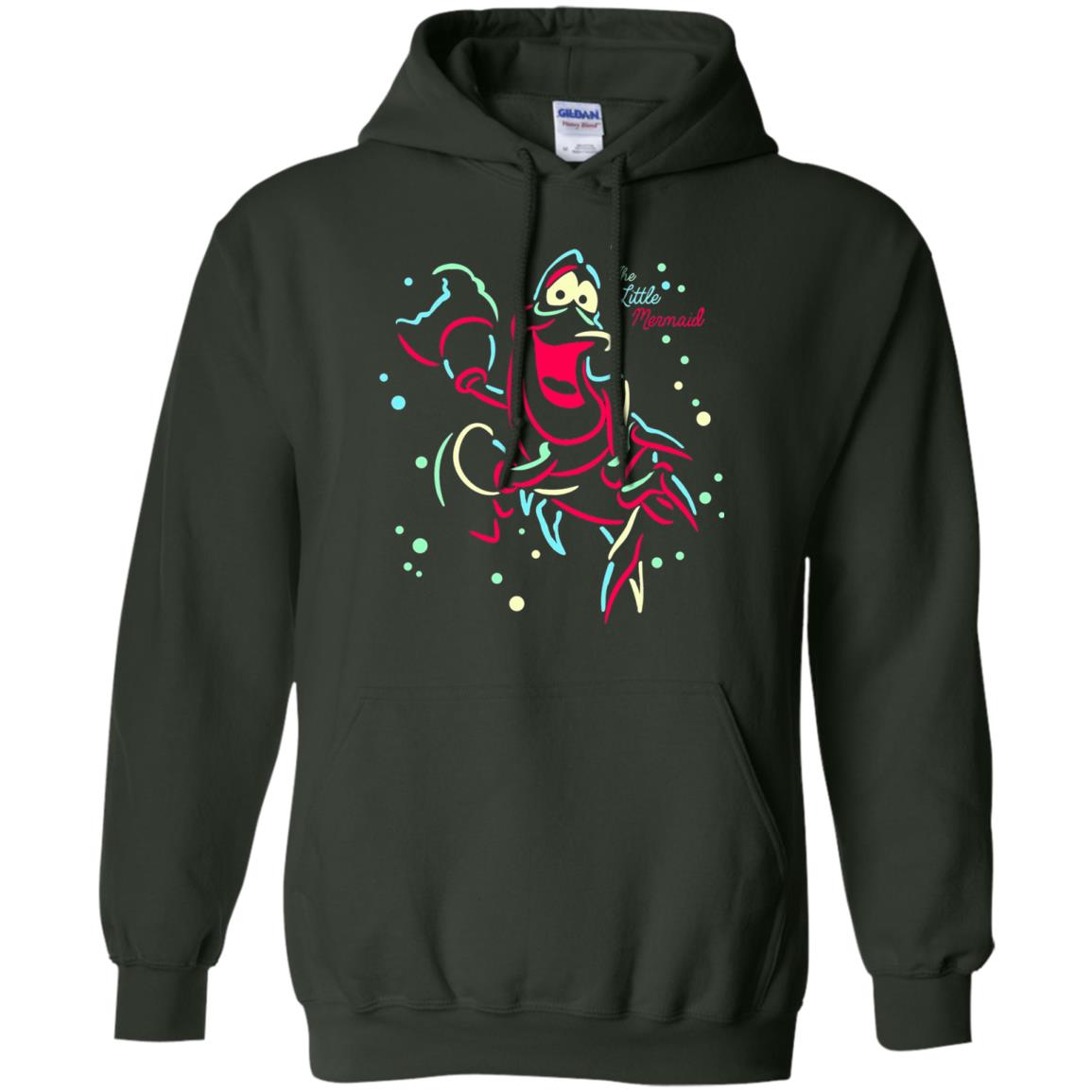 Disney Little Mermaid Neon Sebastian Graphic T-shirt Forest Green