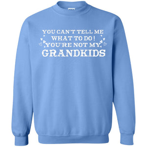 You Can't Tell Me What To Do You're Not My Grandkids Grandparents Gift ShirtG180 Gildan Crewneck Pullover Sweatshirt 8 oz.