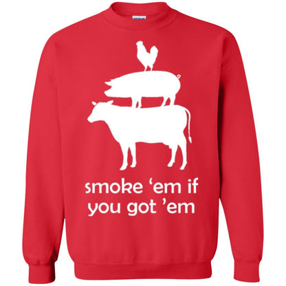 Funny Bbq T-shirt Smoke 'em If You Got 'em Red