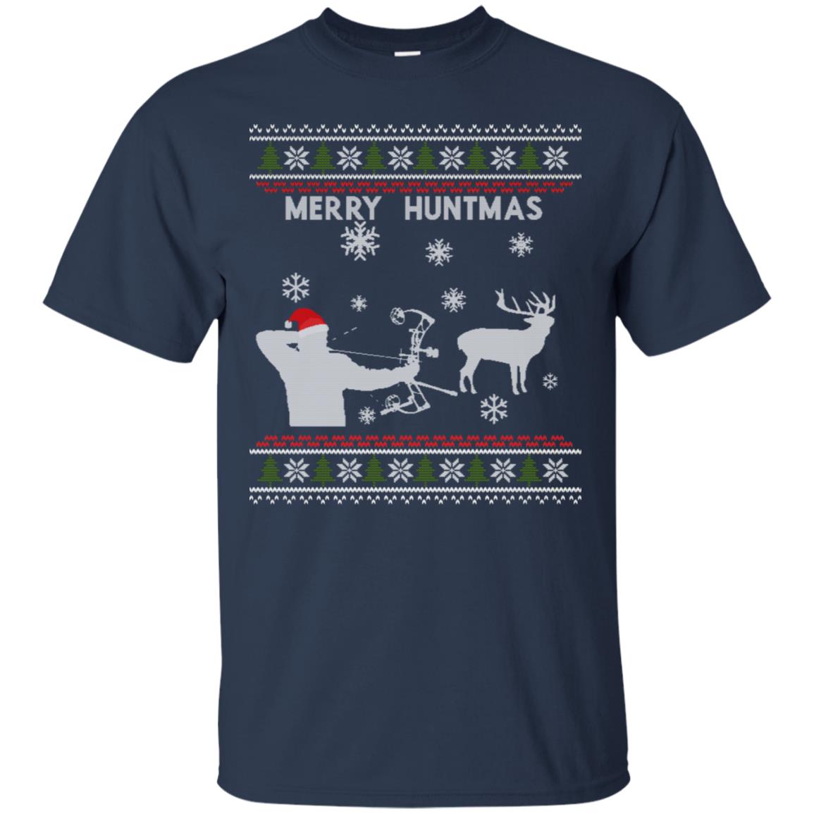 Hunting Christmas X-mas Gift Shirt For Mens Navy