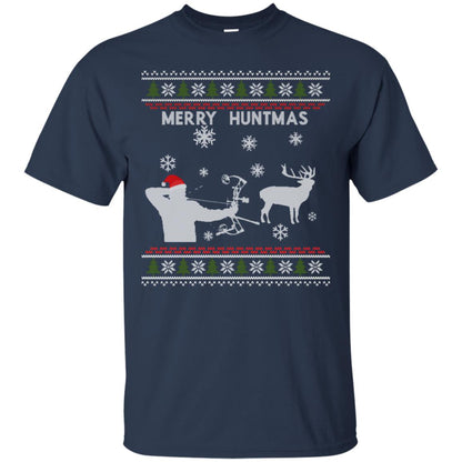 Hunting Christmas X-mas Gift Shirt For Mens Navy