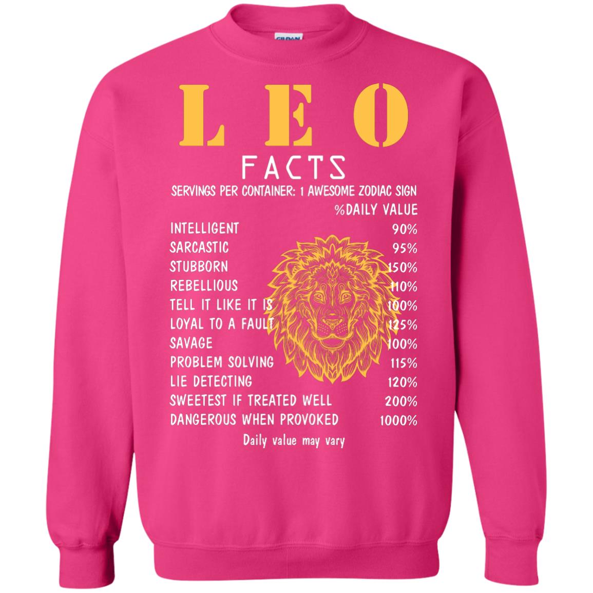 Leo Facts 1 Awesome Zodiac Sign Gift Shirt For Leo Horoscope Heliconia