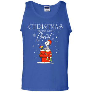 Christmas Begins With Christ ShirtG220 Gildan 100% Cotton Tank Top