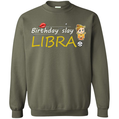 Cute Libra Girl Birthday Lip Slay T-shirt Military Green