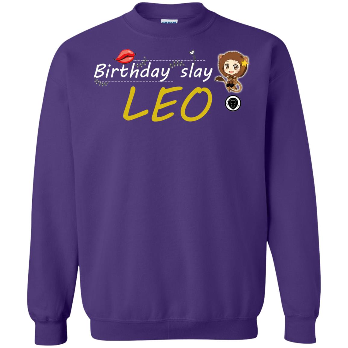 Cute Leo Girl Birthday Lip Slay T-shirt Purple