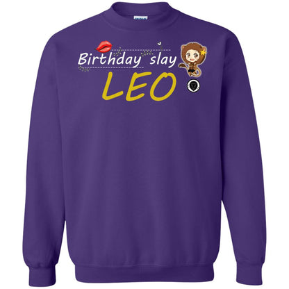 Cute Leo Girl Birthday Lip Slay T-shirt Purple