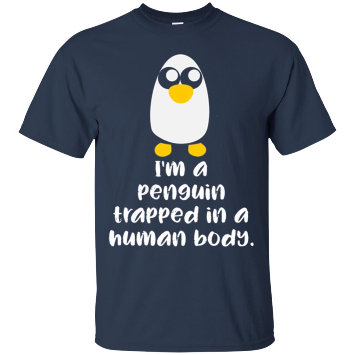 Penguin Lovers T-shirt I_m A Penguin Trapped In A Human Body Navy