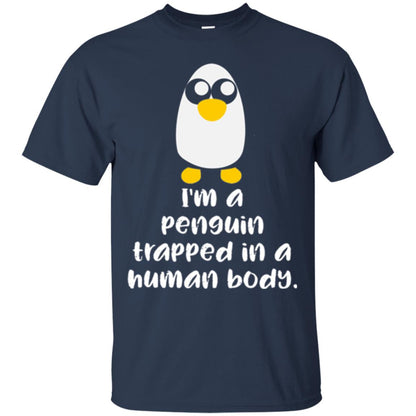 Penguin Lovers T-shirt I_m A Penguin Trapped In A Human Body Navy