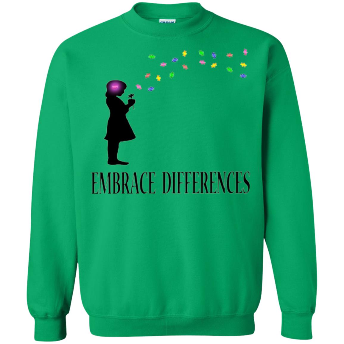 Embrace Differences Shirt Proud Autism Awareness T-shirt Irish Green