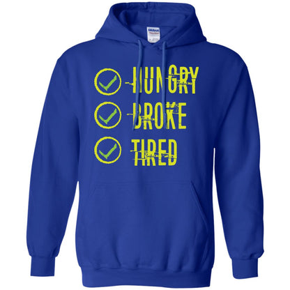 Hungry Broke Tired Check Mark T-shirt Royal