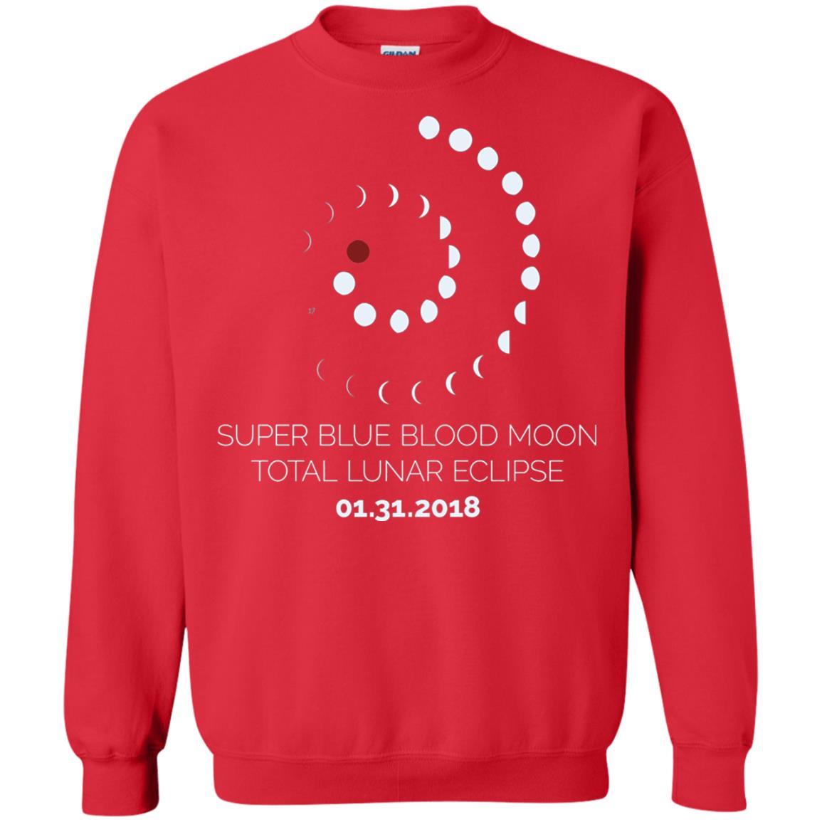 Super Blue Blood Moon Total Lunar Eclipse 2018 T-shirt Red