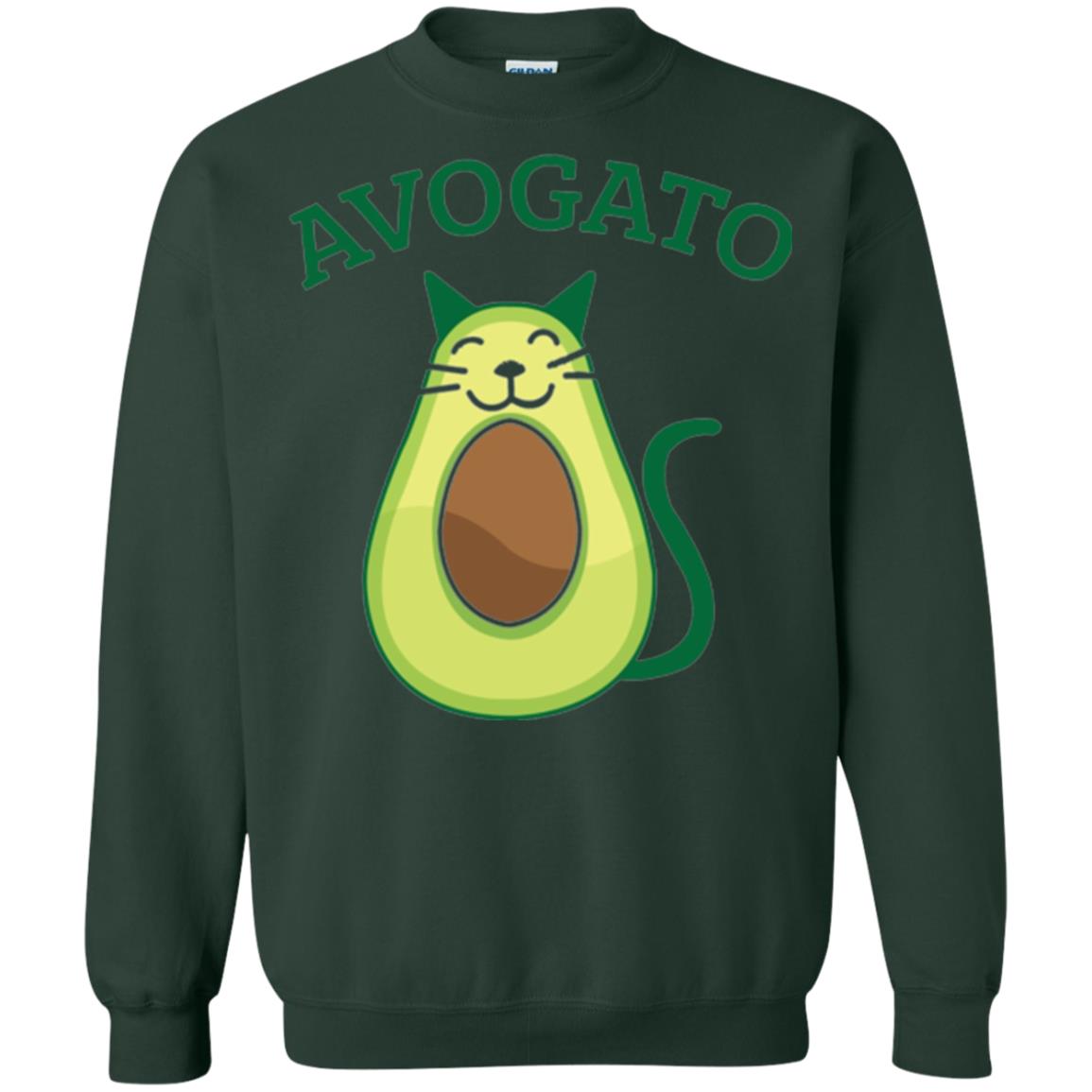 Avogato Avocado Cat Kitty Funny Meow T-shirt Forest Green