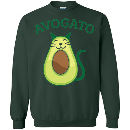 Avogato Avocado Cat Kitty Funny Meow T-shirt Forest Green