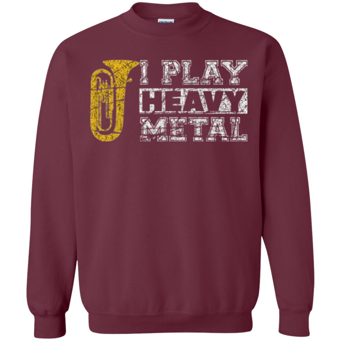 Funny Band Distressed T-shirt I Play Heavy Metal Maroon