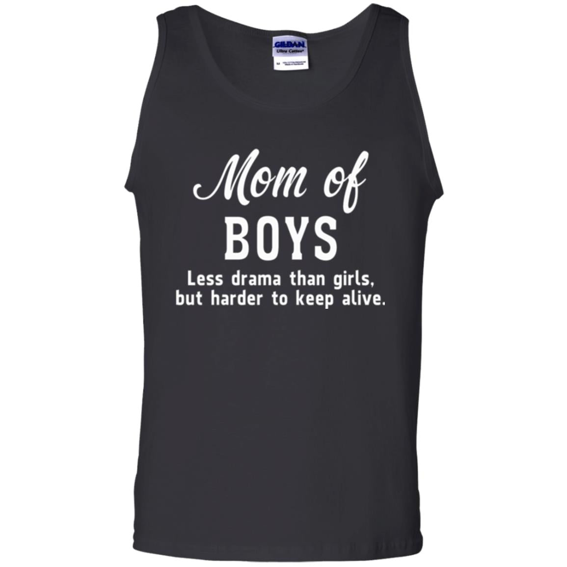Mom Of Boys Less Drama Than Girls But Harder To Keep Alive T-shirt Mothers Day Black