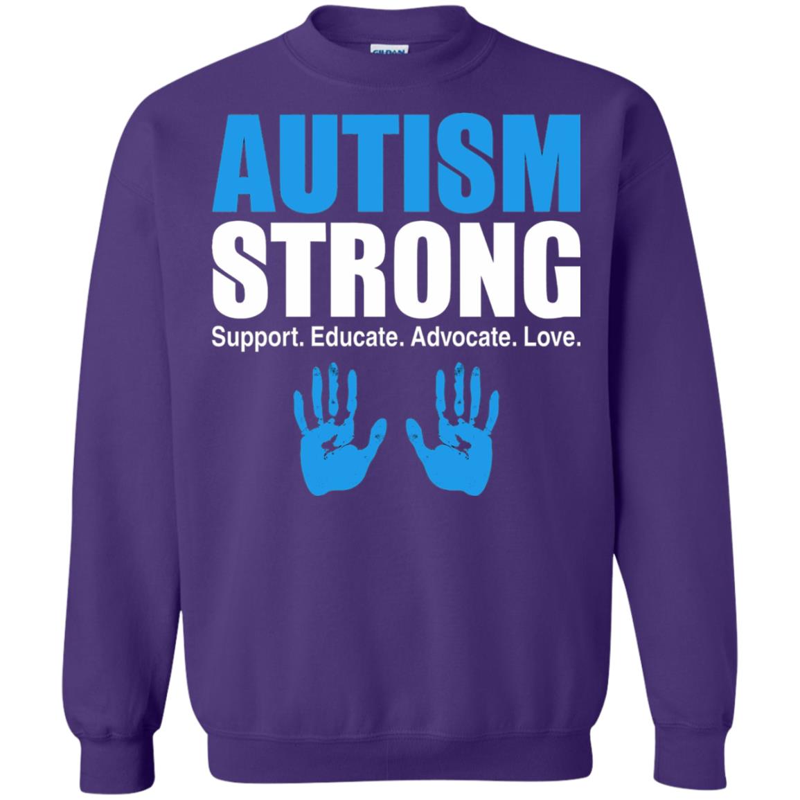 Autism Strong Support Educate Advocate Love T-shirt Purple