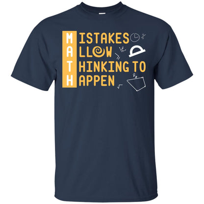 Mistakes Allow Thinking To Happen Mathematic Shirt Navy