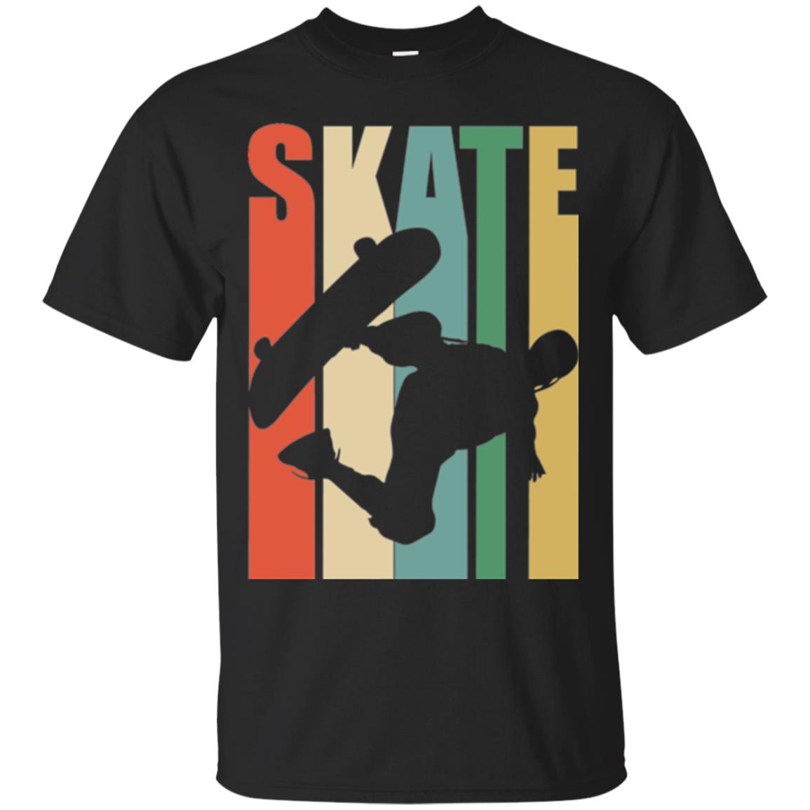 Skateboarder T-shirt Retro Vintage Black
