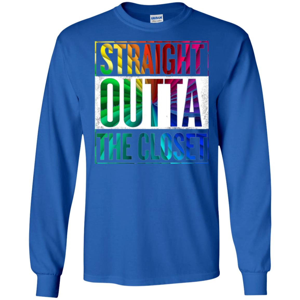 Gay Pride Lgbt T-shirt Straight Outta The Closet Royal